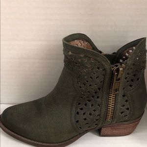 Olive green ankle bootie